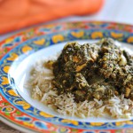 Aparna’s indian spicy green curry with Onion chutney