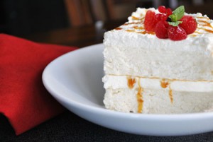 Angel Food Cake with White Chocolate Frosting